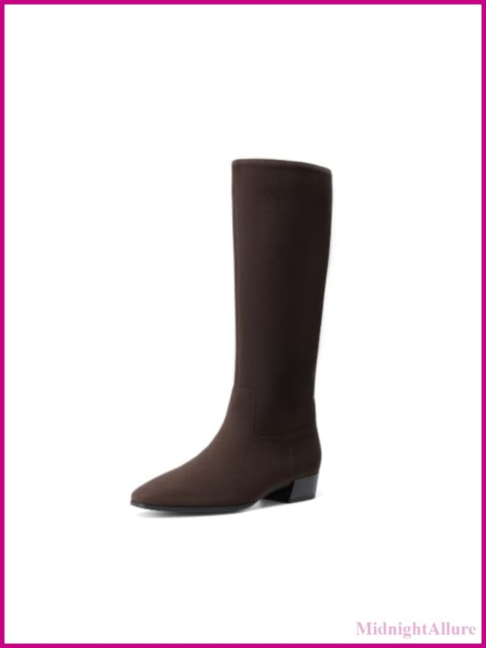 Women's Snipped Toe Knee-High Fall Boots Side Zip Block Heel